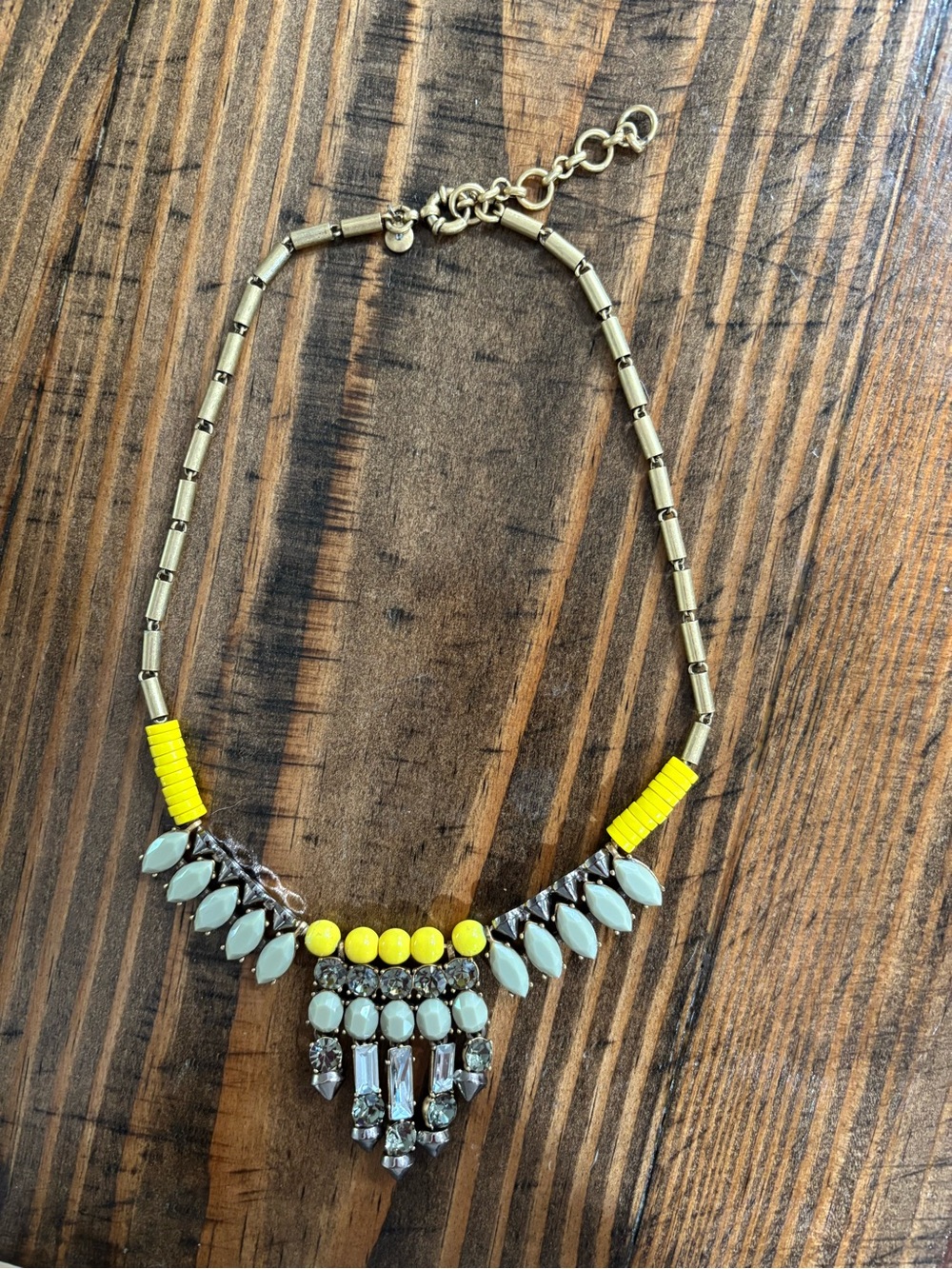 J.Crew Yellow and Min Green Statement Necklace